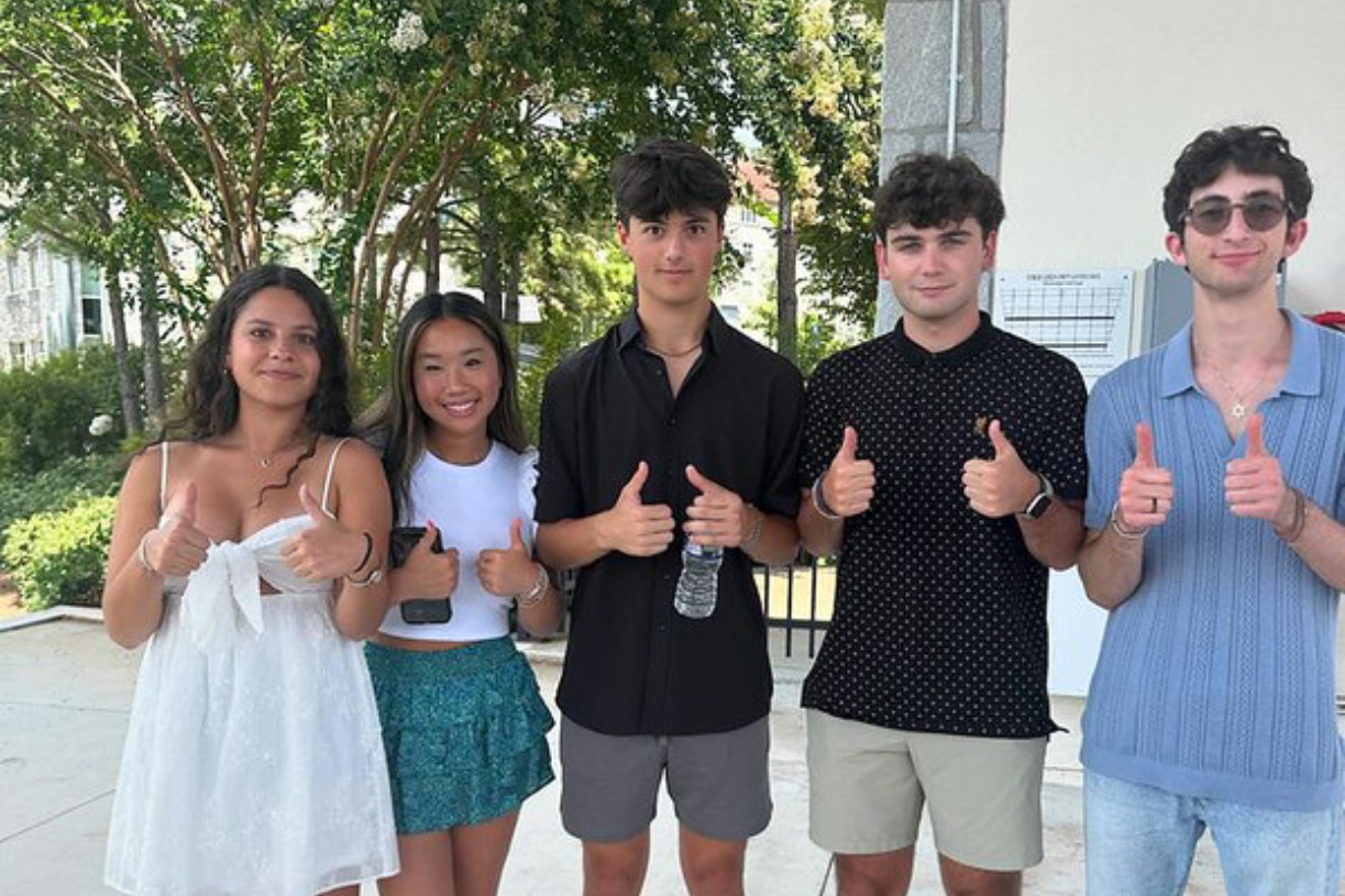 group of students on campus